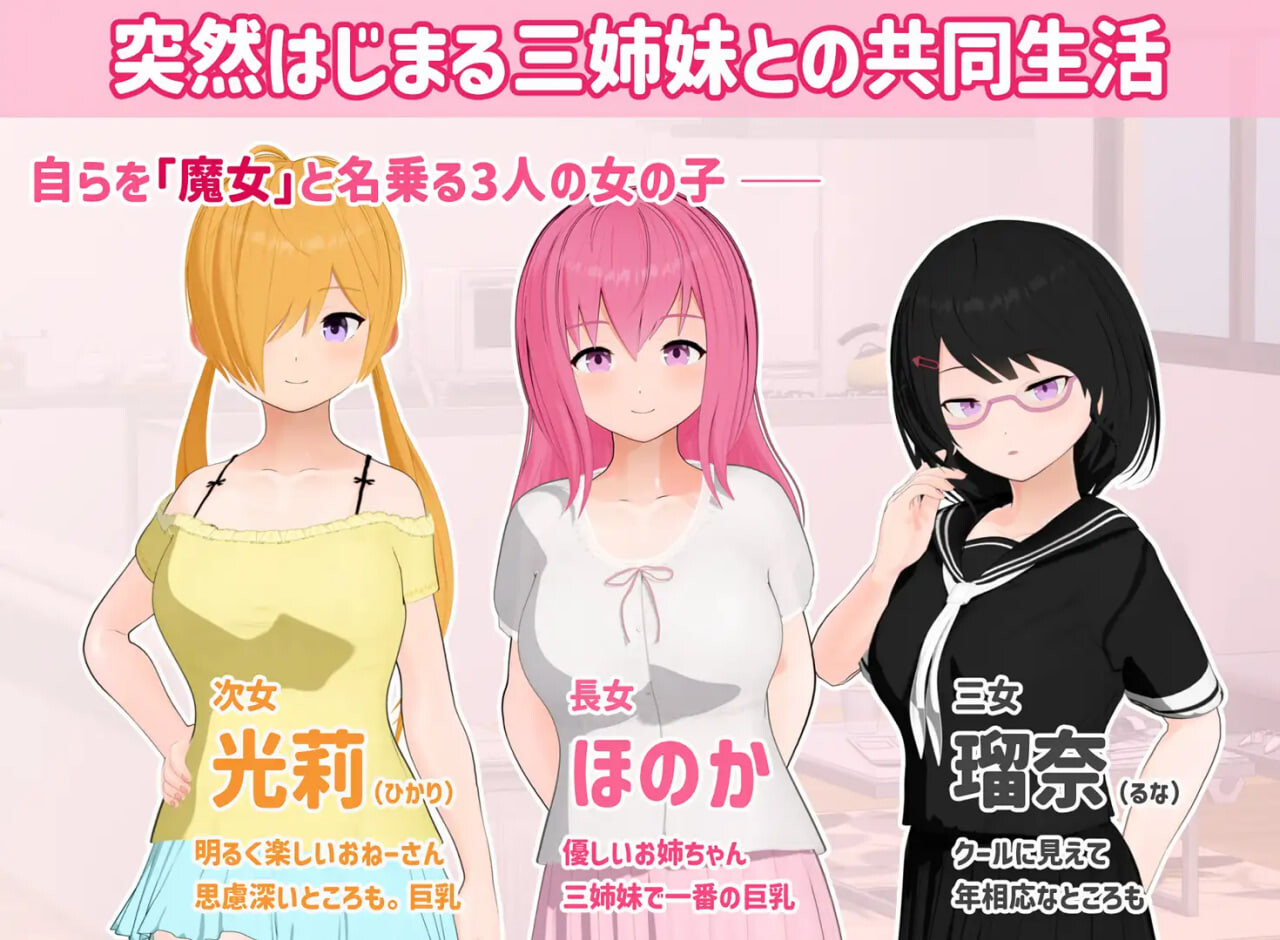 新作[日式SLG/逆推/男性受] 三色女巫 ～与魔女三姐妹的诱惑生活～ トリコロールウィッチ ～魔女3姉妹との誘惑生活～ v1.0.1 AI汉化版+自带全回想 [710M]